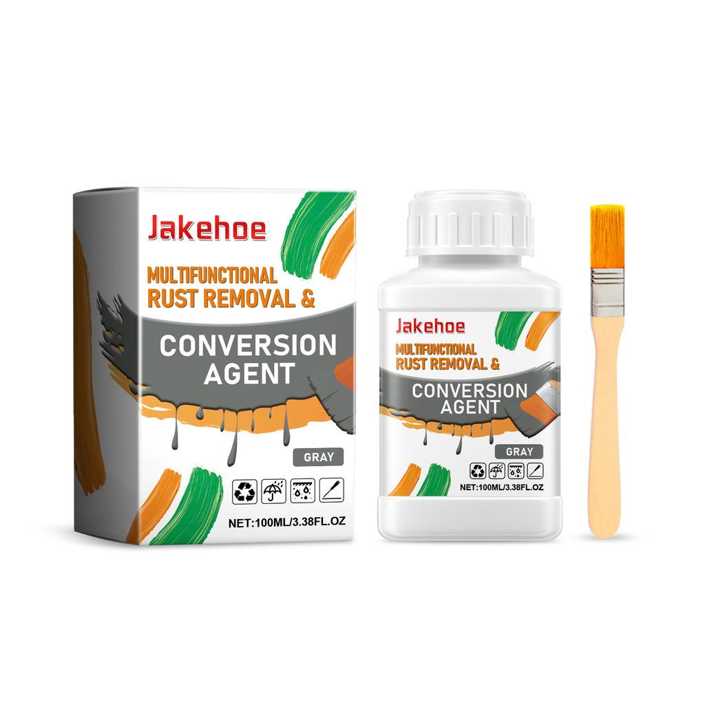 

Jakehoe Багатофункціональний Перетворювач Іржі Очищувач Металевих Поверхонь З Щіткою 100мл Для Ефективного Видалення Іржі 100ml Gray Brush