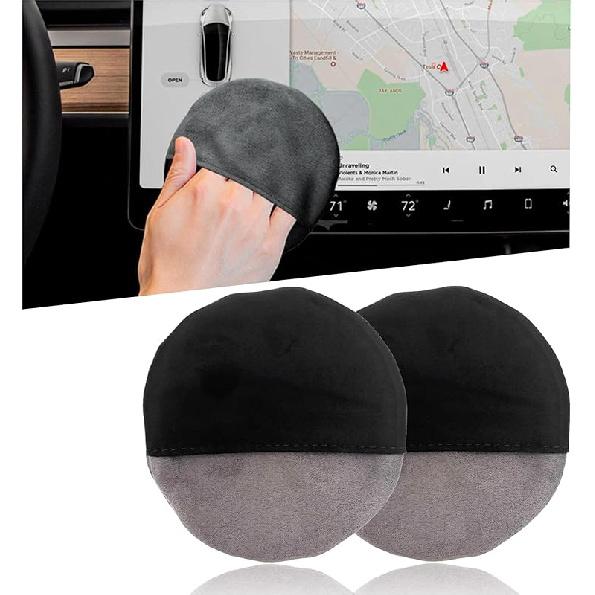 Car Screen Cleaner, 4.72×3.93" Triangle Microfiber Auto Screen Cleaning Pad, Foldable Touch Screen Cleaner Cloth for Vehicle Dashboard LCD Display,