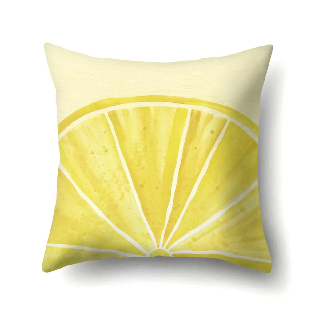 Dekorativer Kissenbezug mit Wassermelonen-Erdbeer-Kiwi-Zitronen-Motiv, Obstmuster, Kissenbezug, Heimdekoration für Sofa, Bett, Wohnzimmer, 45 x 45 cm