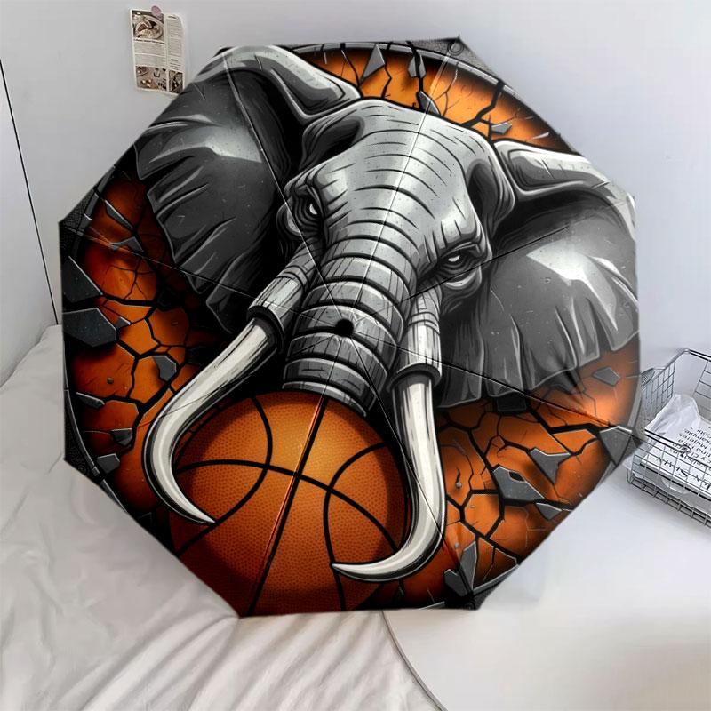 BasketballAnimals Pattern Pattern New Style Umbrella, 1 Piece Automatic Folding Umbrella, Portable Travel Umbrella, Outdoor Umbrella, Birthday Gift