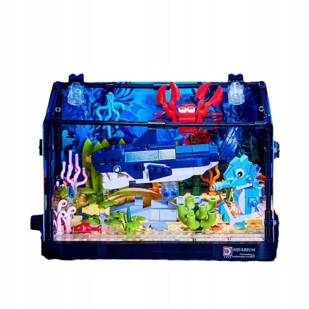 Aquarium Shark Crab Block Set With Fish Underwater World Led