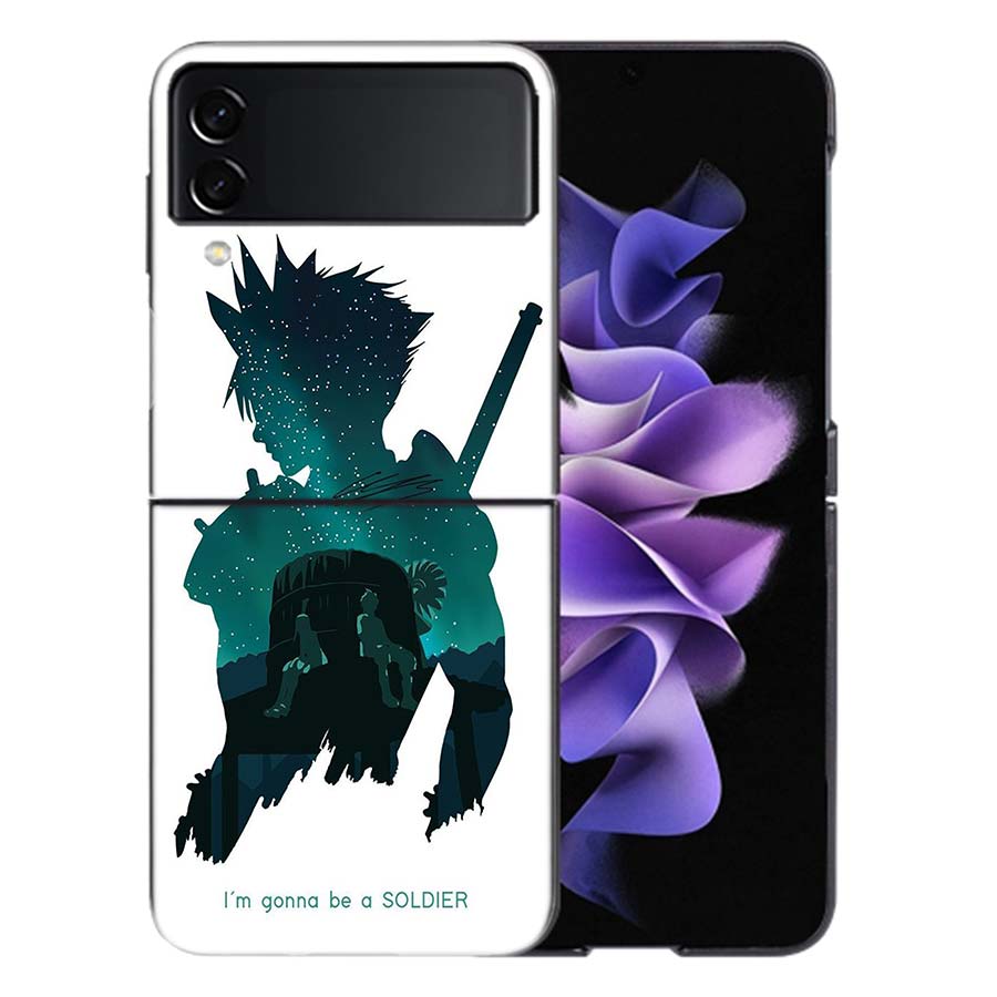 Final Fantasy VII For Samsung Galaxy Z Flip 5 4 3 Case Shockproof Hard Cover Phone Z Flip 6 7 5G Z Flip 5 4 5G TPU PC Hard Coq