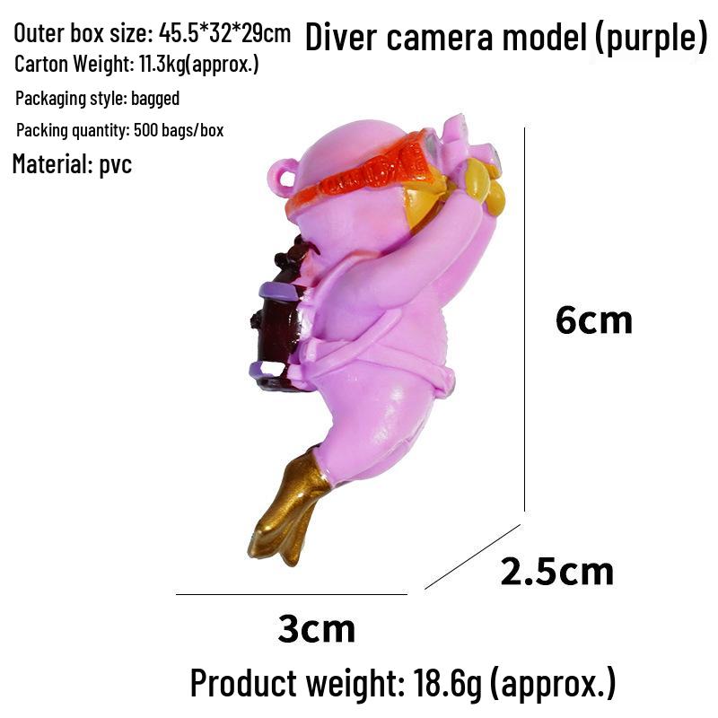 Blue Diver Fish Tank Ornament Set - Floating Aquarium Decoration Gift
