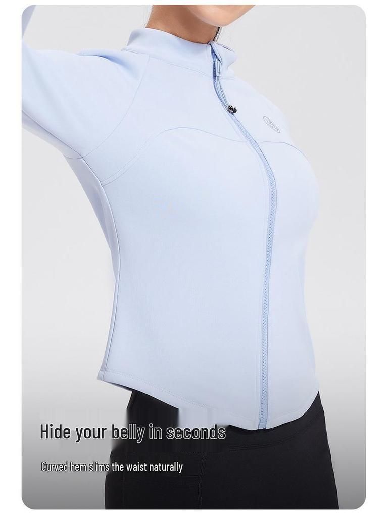 Women's Autumn & Winter Plus Velvet Sports Hoodie: Long Sleeve, Zip-Up, Outdoor Fitness, Quick-Dry, Slim Fit Yoga Jacket