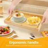 Bamboo Serving Tray with Handles Modern Serving Trays Platter Solid Bamboo Rectangle Decor Platter Ergonomic Bamboo Breakfast
