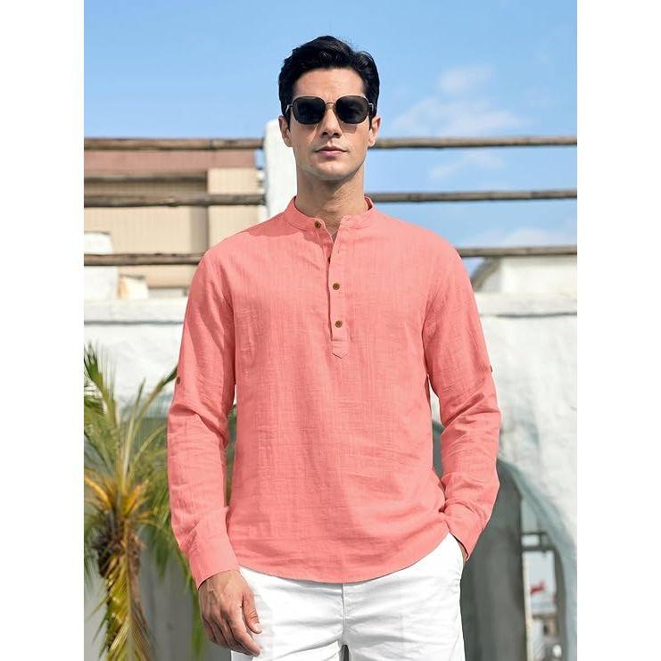 Men's Cotton Blend Full Sleeve Kurta Shirts Pack of 1 Designed for Festive Moments, Cultural Functions, or Casual Gatherings