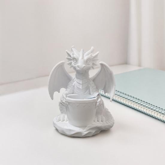Vaso da fiori con fori di drenaggio integrati, Portapenne a forma di drago stampato in 3D, Vaso da fiori da esterno per piccole piante verdi