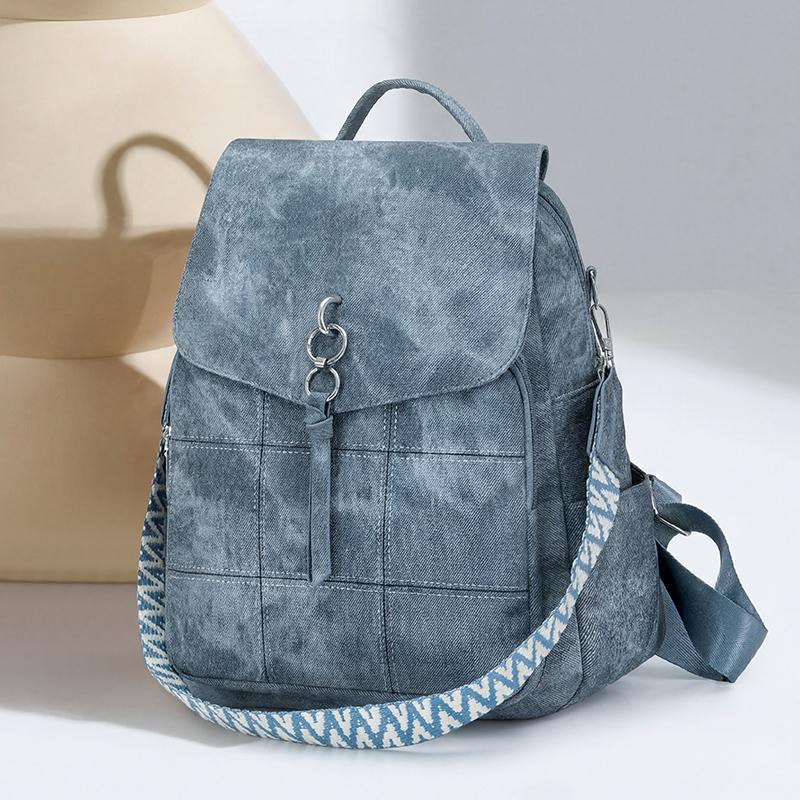Women's Multifunctional Shoulder Bag PU Large Capacity Travel Backpack