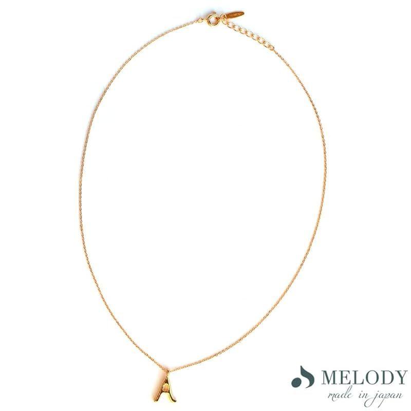 Used [MELODY] Necklace Initial K18 Gold Metal Hypoallergenic Letter Trend Small Simple A E H K M N R S Y OPIN-14 (M-Silver Color) 0