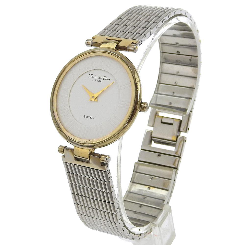 Dior Watches 4715032 WhiteDial Stainless Steel/Plated Gold Quartz Analog Display Mens Used