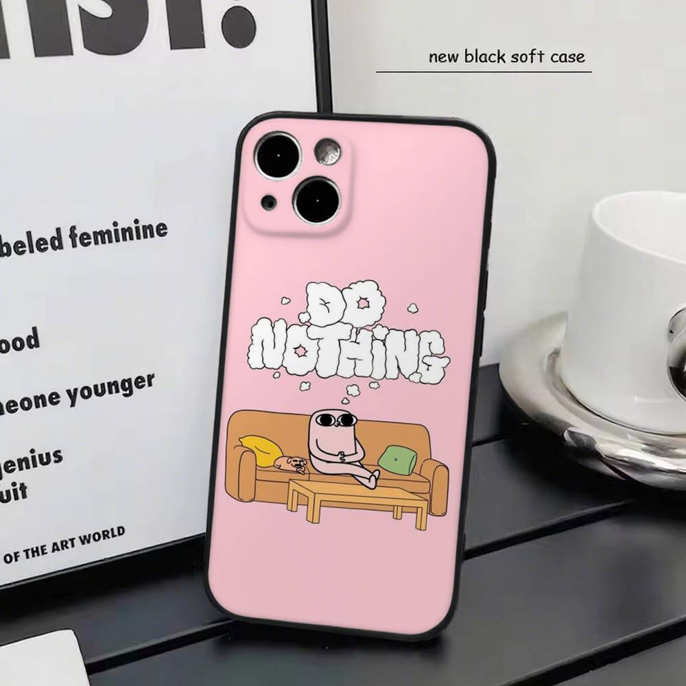 Pink Cartoon Funny big eyes ketnipz For iPhone 17 air 16 15 14 13 12 11 Pro Black Soft Cover Phone Case