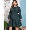 Spring and Autumn Women's Dress Plus Size Printed Long Sleeve Dresses