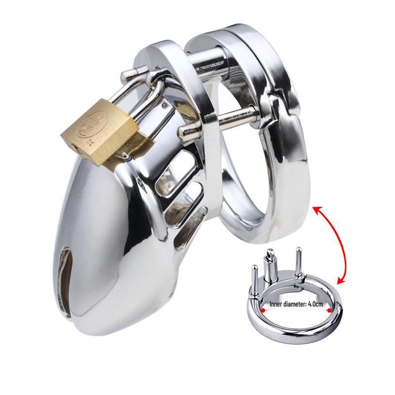 Male Chastity Cage with Lock - SM Metal Adult Toy