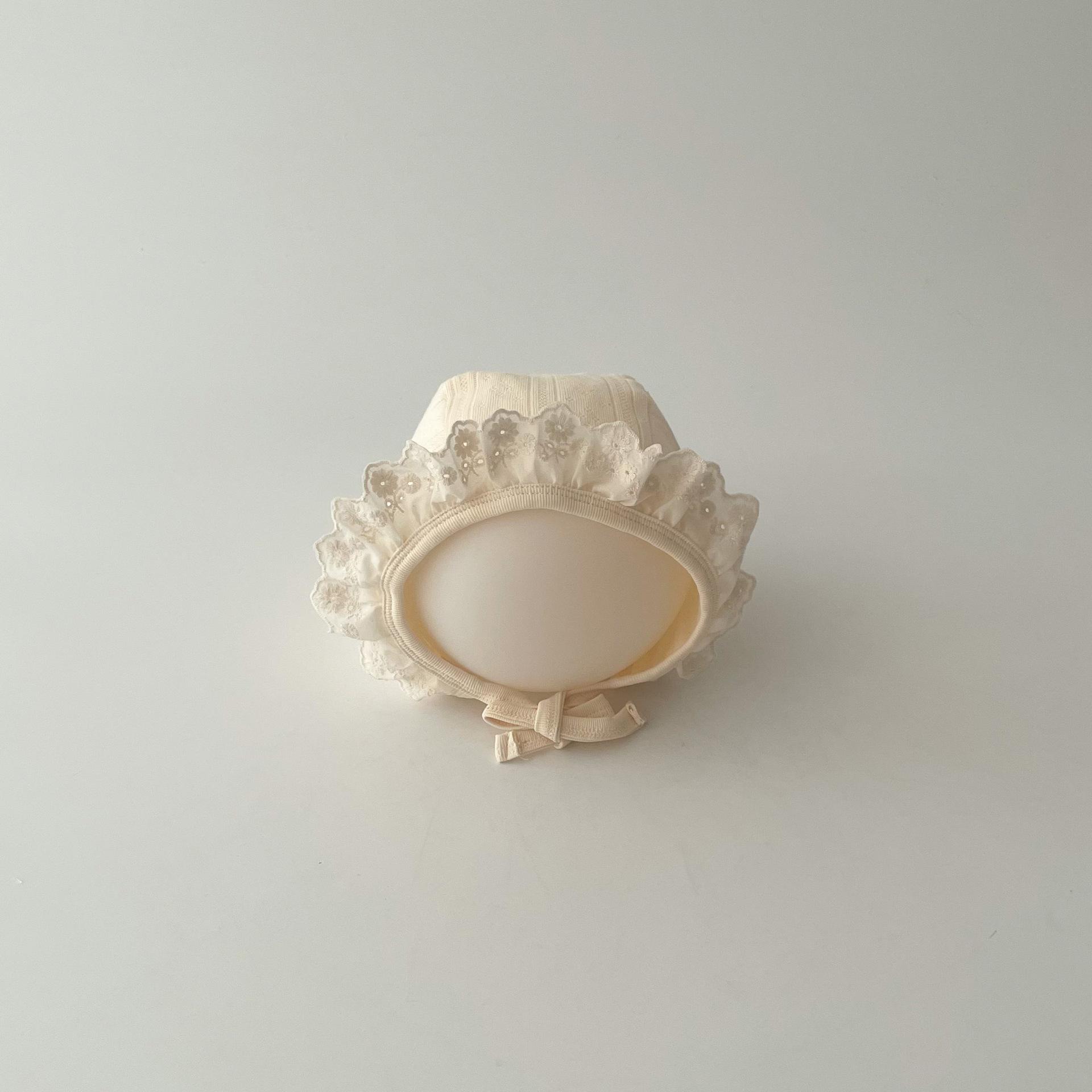 

Милая детская шапочка кружевная оборка принцесса младенец девочка чепчик шапка однотонная новорожденный придворные шляпы реквизит для фото бежевый