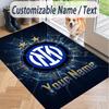 Custom Text Printed Rug Inter Milan Non Slip Floor Carpet For Home Room Decor