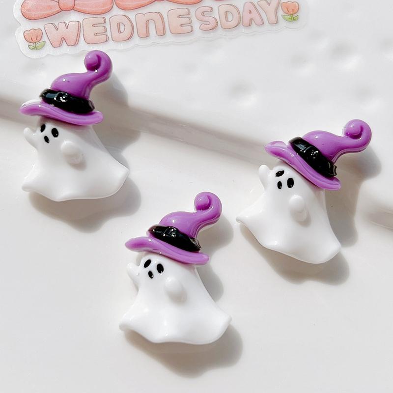 10Pcs New Mini Cute  Cartoon Halloween Collection Flat Back Resin Cabochons Scrapbooking Jewelry Craft Decoration Accessories