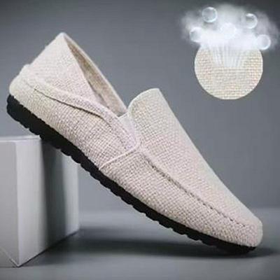 Summer Breathable Shoes Men's Spring Casual Flat Shoes Male Soft Bottom Sweat Absorbing Leisure Shoes Loafers Slippers
