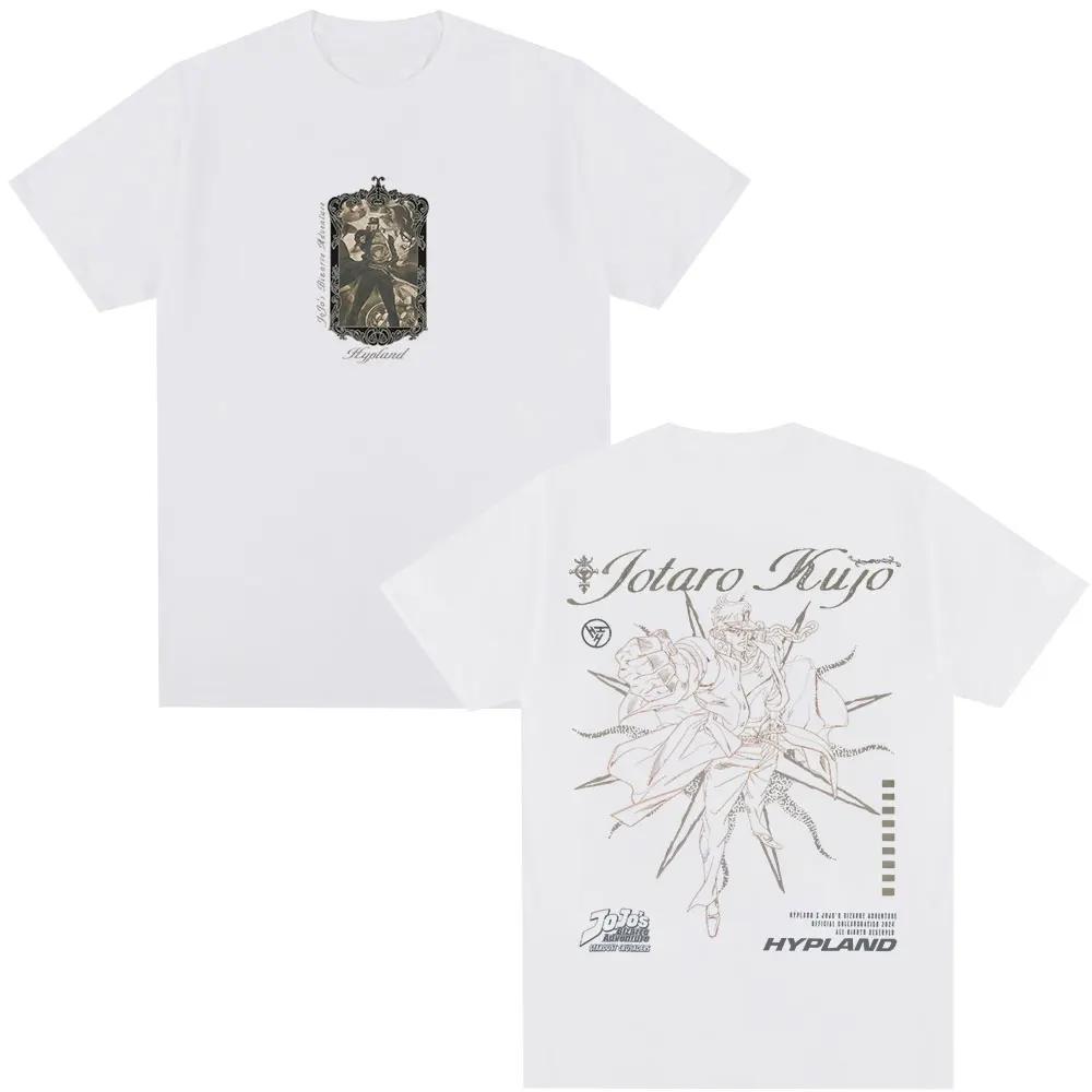 

Anime JoJo Bizarre Adventure T-shirt Kujo Jotaro Graphic T-shirts Men s Women Fashion Summer Short Sleeve T Shirt Streetwear S чёрный