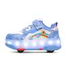 Kid's Roller Skates Removable Flat Charging LED Four Wheels Glowing Sports Shoes  Women's Glowing Sneakers