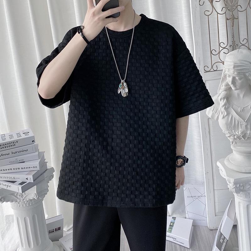 IELGY Простая в подборе модная футболка с короткими рукавами для мужчин M чёрный 1436₽