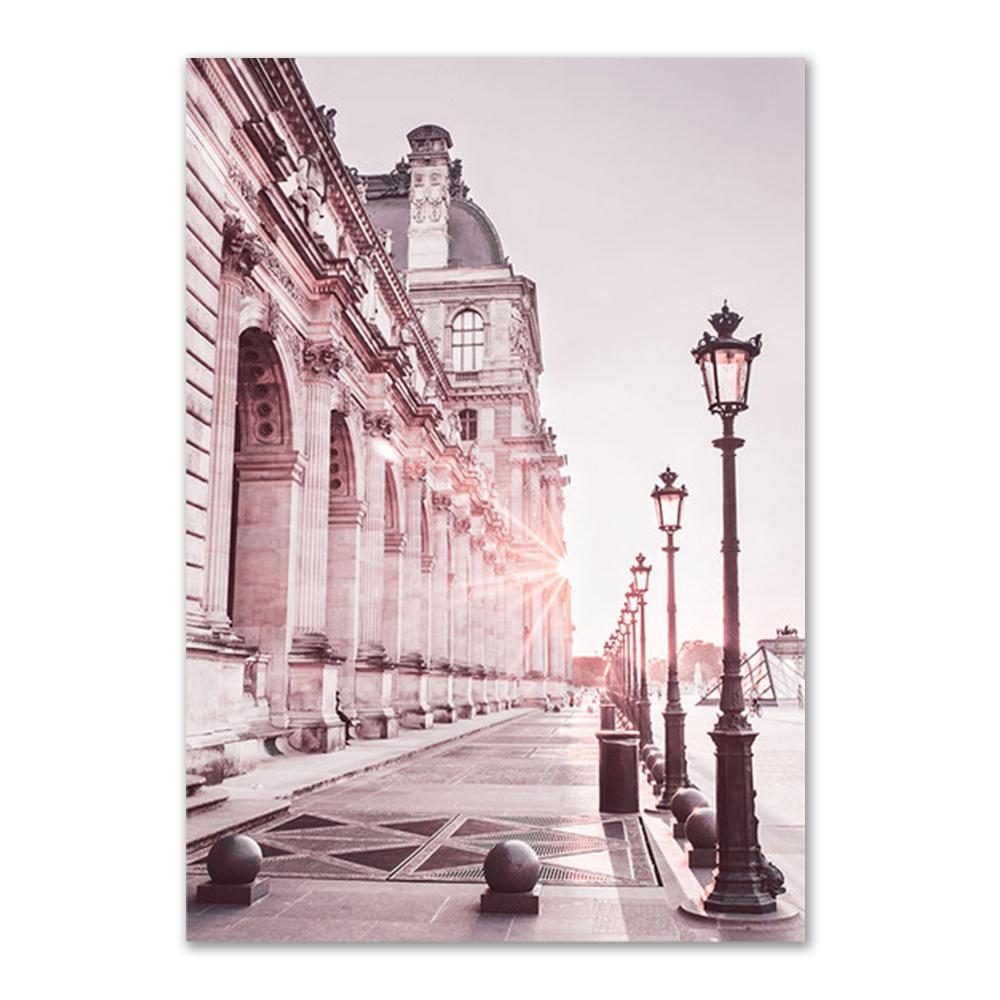 

Розовый цветок настенный плакат с принтом Парижская башня модная девушка настенное искусство современный пейзаж холст живопись для гостиной настенные панно 30x40cm No Frame