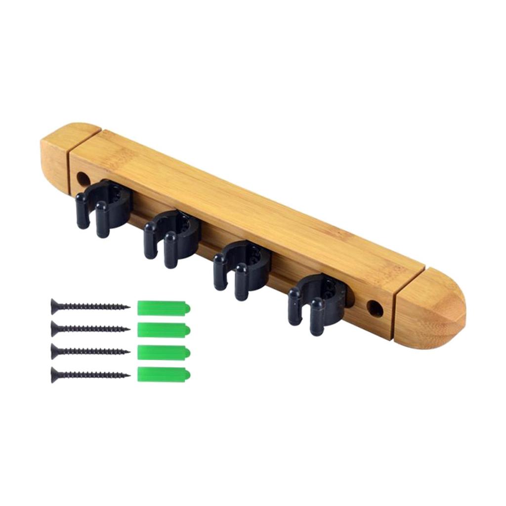 Billiard Pool Cue Rack Wall Holds 4 Cues Portable Stick Holder for Bars