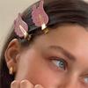 Clips de Păr Roz cu Aripi Duble Stil Emi Jay Strass Acetate Invizibil pentru Breton Clip Lateral 2026 Noi Accesorii de Păr Zilnice pentru Femei