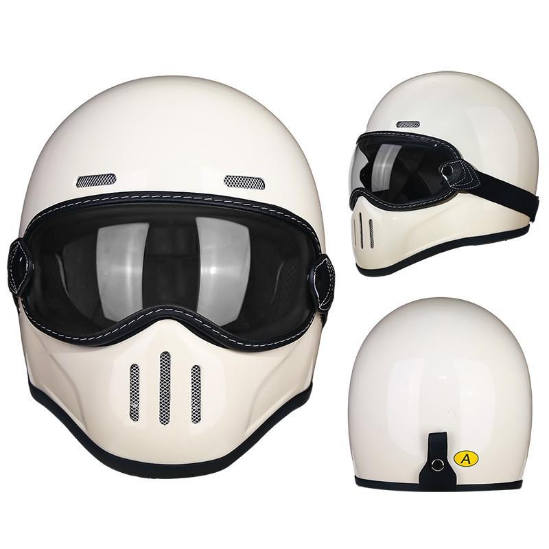Fiberglass Retro Full Face Motorcycle Helmet Men Women Small Shell Pig Nose Design Harley Cruiser Style
