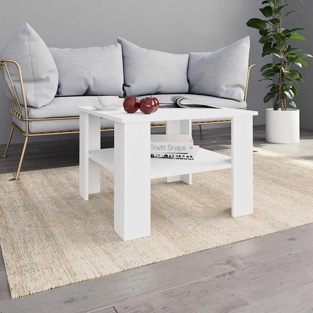 White Coffee Table 60 X 60 X 42 Cm Particleboard