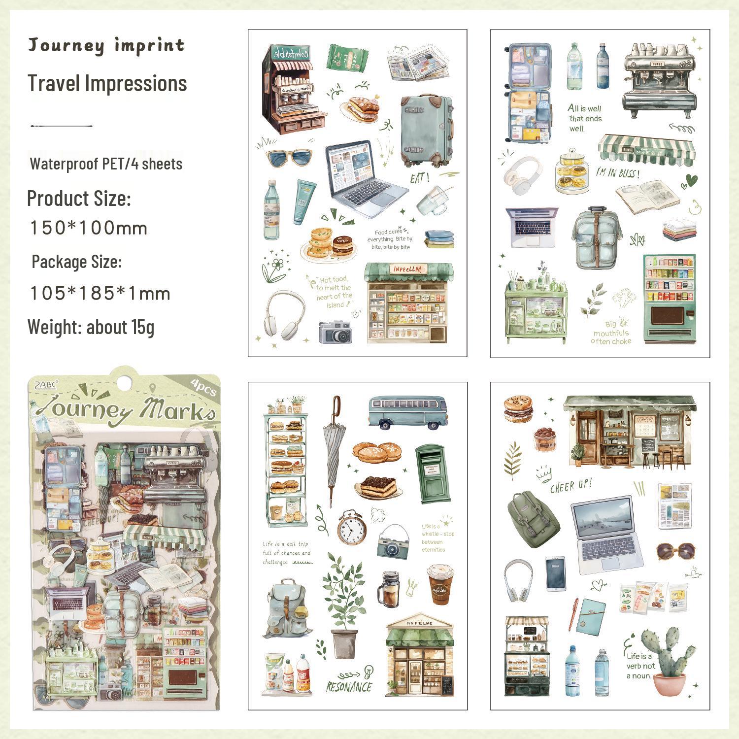 Korean Style Pet Travel Journal DIY Stickers - Creative Die-cut Designs