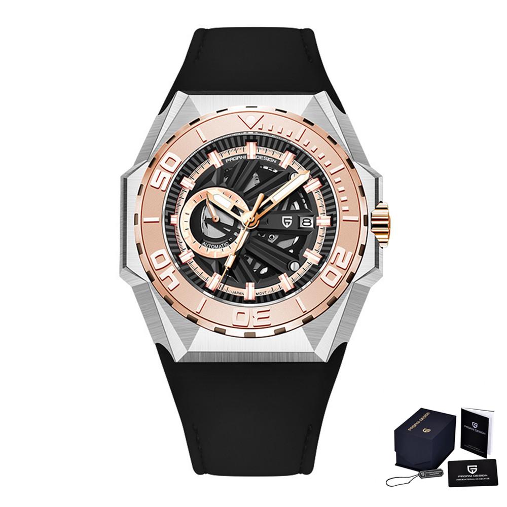 PAGANI DESIGN New Skeleton Men's Mechanical Watch MIYOTA 8217 Movement Luxury Automatic Watch Men's 100M Waterproof Reloj Hombre