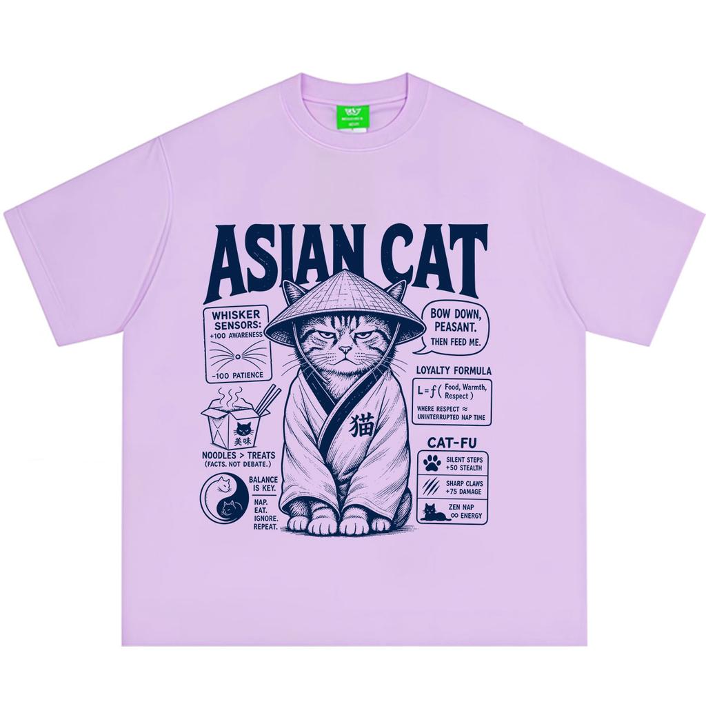 Asian Cat Funny Meme Tshirt Unisex Unisex Fashion Tshirt Summer Shortsleeved Loosefitting Casual Cotton Tshirts Streetwear Tops