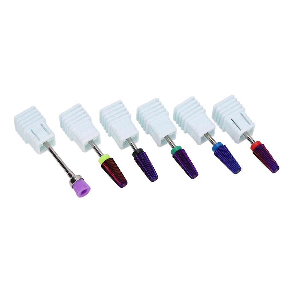 Nail Drill Bits Set Tungsten Steel Gel Polish Removal Dust Brush Nail Polishing Grinding Head