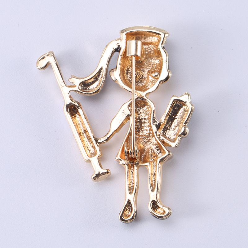Fashion Cartoon Personalized Female Nurse Brooch, Versatile Alloy Dripping Oil Women'S Clothing Accessories
