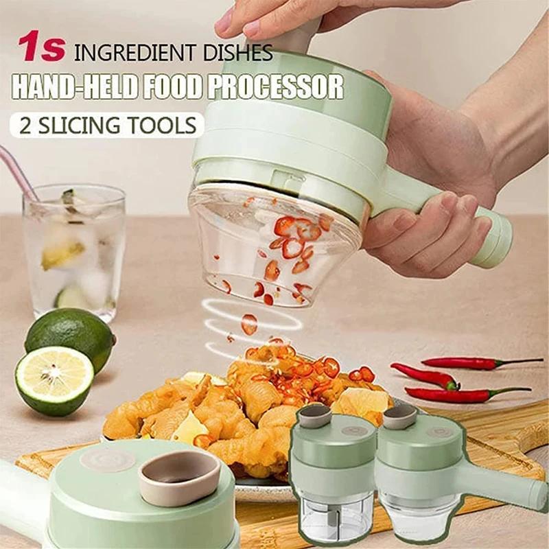Mini Electric Portable Vegetable Chopper - Food Processor Garlic Masher Vegetable Cutter Slicer - Kitchen Gadget