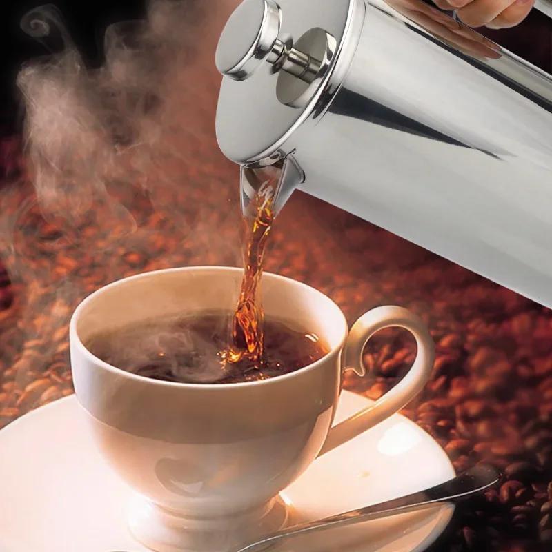 High Quality Double - Wall Insulated 1000ml Coffee Tea Maker Pot French Press Espresso Coffee Machine