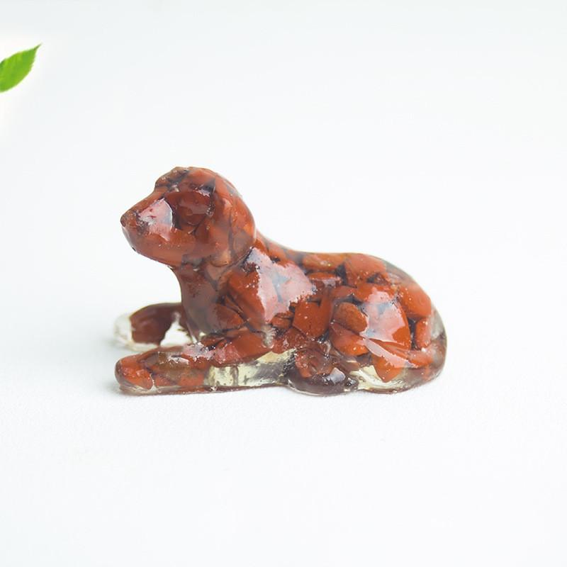 White Crystal Resin Dog Statue With Modern Design For Living Room Decor Gift