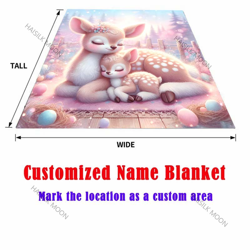 Pink Dreamy Fawn Motherly Love Blanket Warm Soft Fluffy Kids Adult Luxury Gifts for Sofa Bed Home Outdoor Travel Camping Blanket
