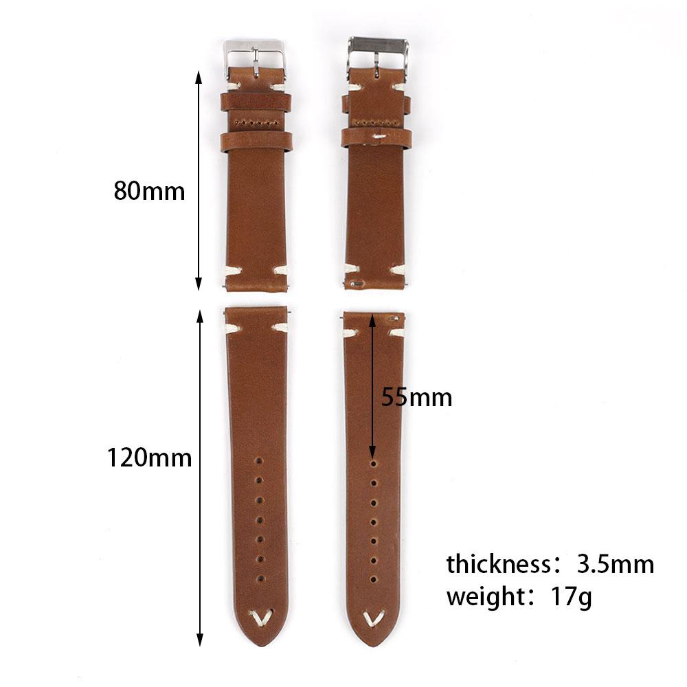 Retro Oil Wax Genuine Leather Watchband 18mm 20mm 22mm 24mm Quick Release Calfskin Watch Strap for Men Wristband Watch Accessory