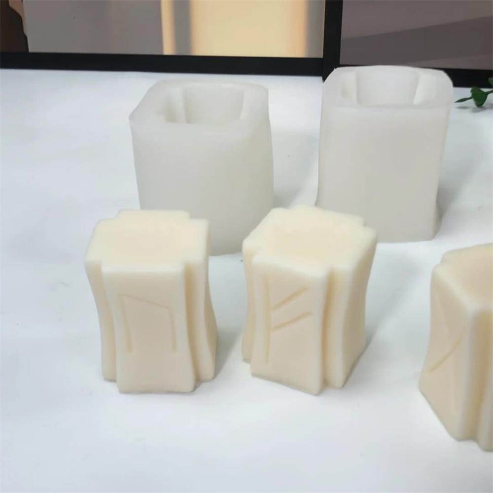 Futhark Letters Candle Silicone Mold RUNE DIY Handmade Art Candle Gypsum Soap Birthday Cake Decoration Baking Supplies Mold