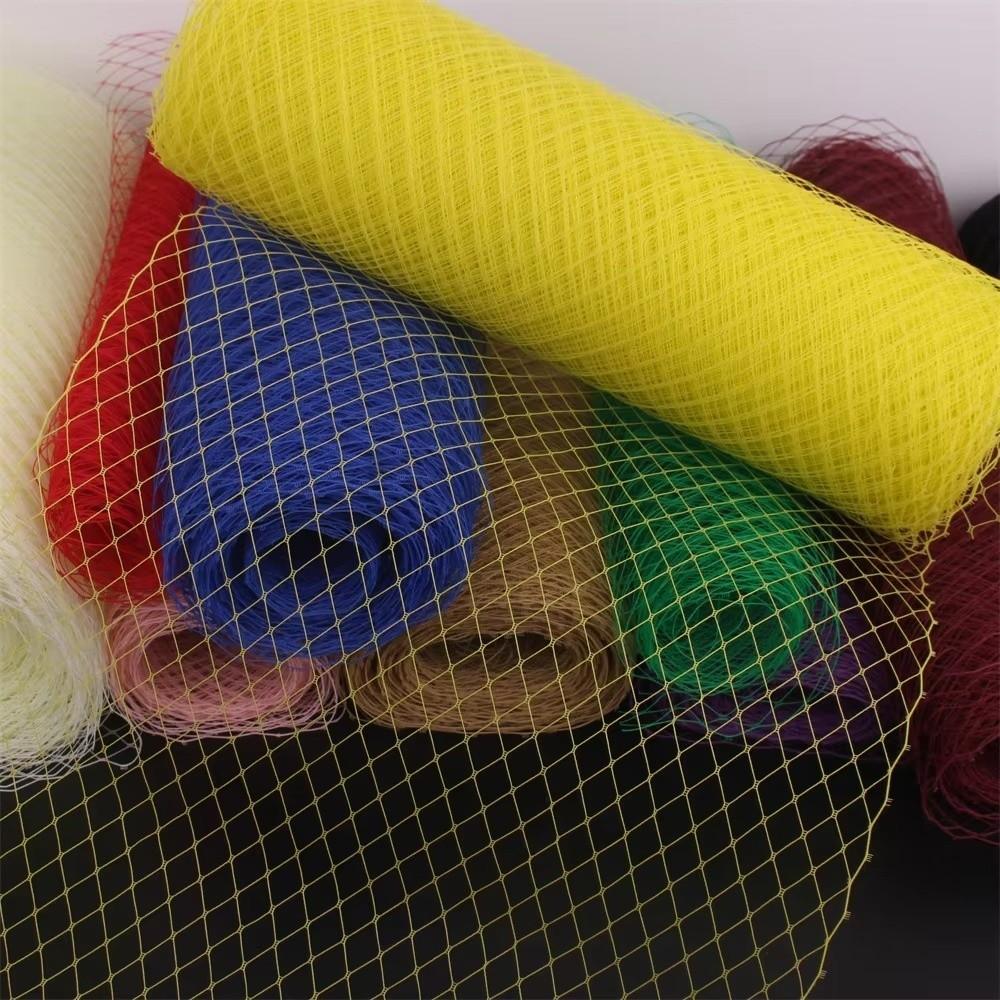 Big Hole DIY Fascinator Hat Mesh Big Hole Net Veil Hair Accessories Ribbon Veil Tulle Dress Fabric