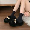Mao Mao slippers women's wear 2025 autumn and winter new Internet celebrity super fire lamb wool ins tide thick bottom home cotton mop