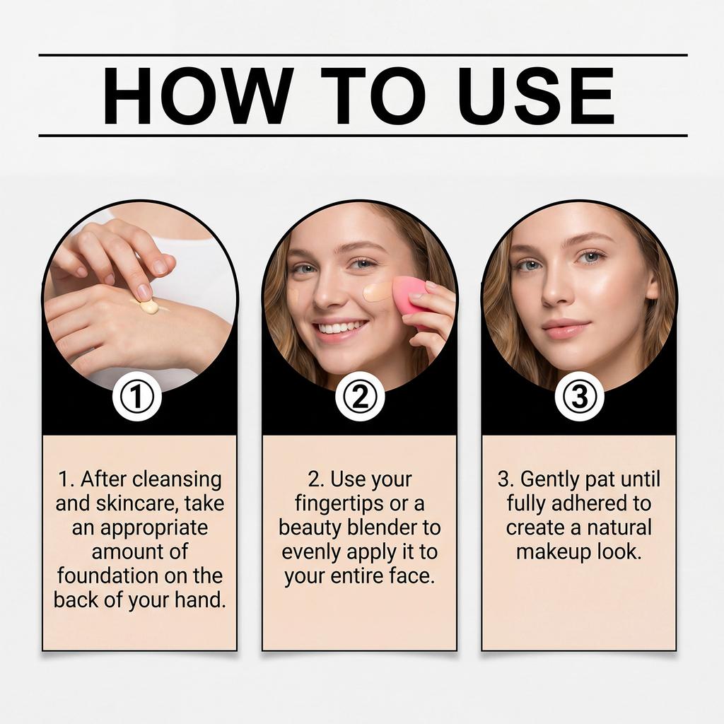 Color Changing Foundation Even Skin Tone Non‑Cakey Fade Fine Lines Lightweight Texture Oil Control Natural Finish Base Makeup