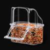 10Pcs/Set Transparent Bird Feeding Box Food Dispenser Parrots Feeder with Stable Construction Antisplash Design