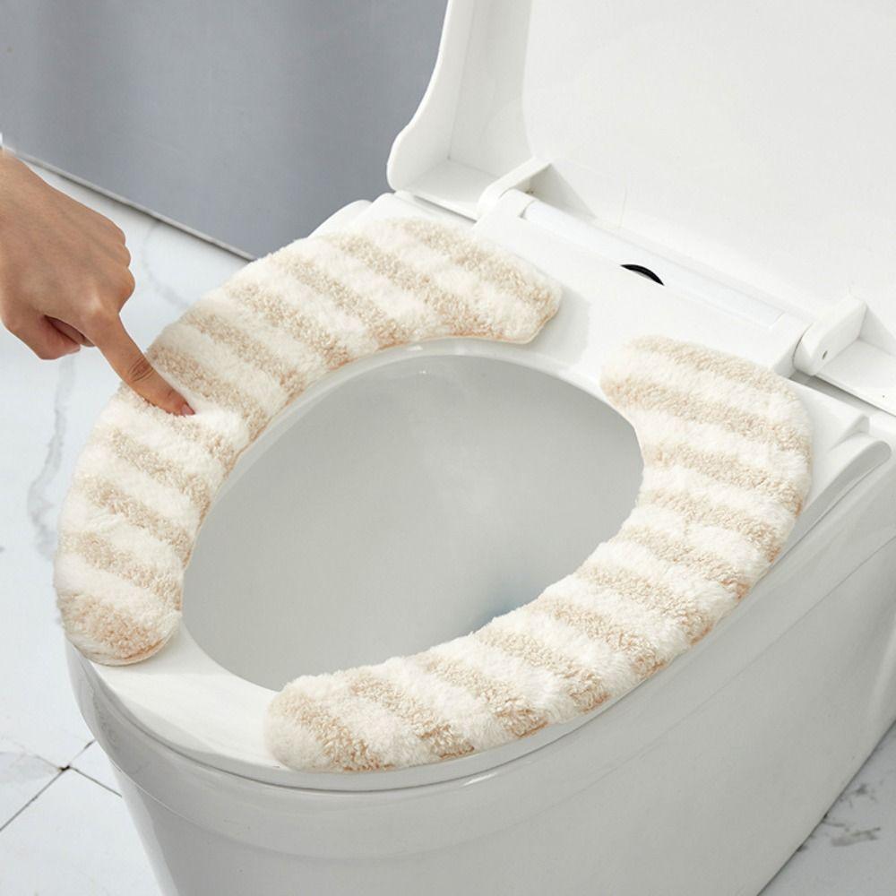 Adhesive Toilet Seat Cushion Toilet Cushion Closestool Mat Plush Toilet Seat Cover Bathroom