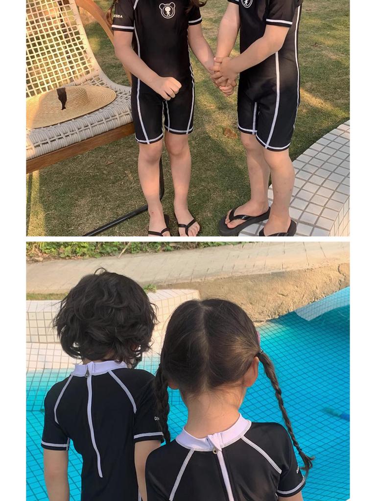 Boys' and Girls' Quick-Dry Sunscreen One-Piece Swimsuit 2025 - Professional Training Swimwear for Kids