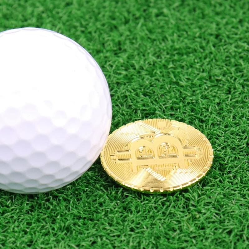 Goldmünzenmuster Golfball Zielmarkierer Magnetische Hutclips Ersatz-Golfballmarker-Kappen Clips mit Magnet
