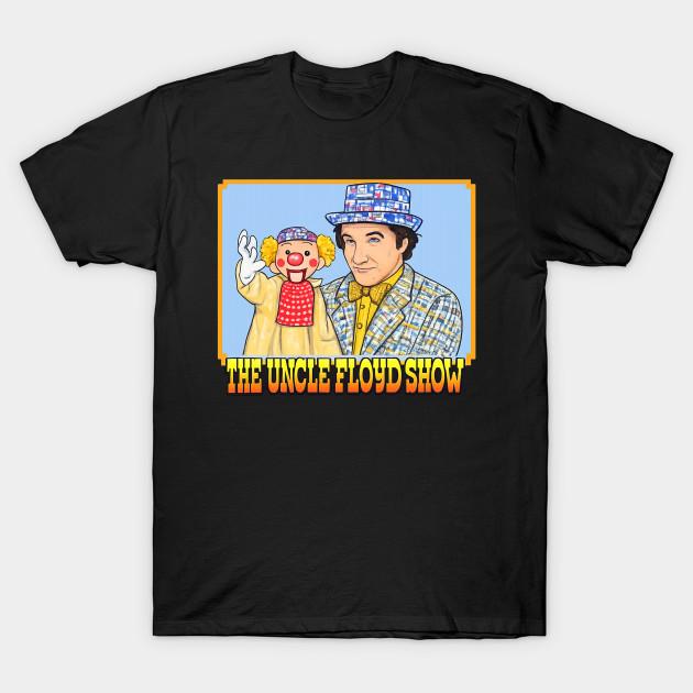 

Men Black Print T-shirt Uncle Floyd Show No-Cut Transfer Paper Print Cotton Tshirt M чорний