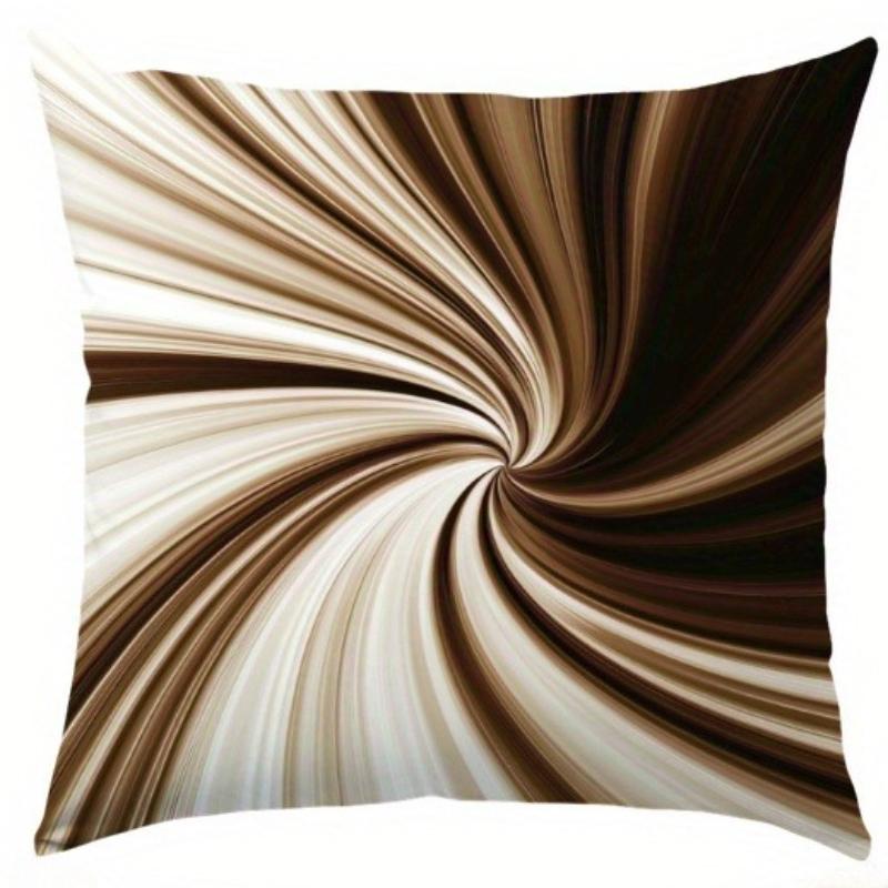 Moderne braune abstrakte Wirbel Minimalistisches Muster Kissenbezüge Sofa Stuhl Dekoration Pfirsichhaut Stoff Einseitige Dekoration Kunst