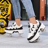 Children/Teenagers /Boys/Girls Shapeshifting Shoes Four-wheel Dual-use Roller Skates Double Row Walking Shoes Roller Skates